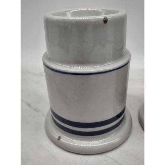 2 Vintage Dansk Blue Hurricane Lamp Votive Candle Holders Stripe No Globes *READ - Picture 8 of 11